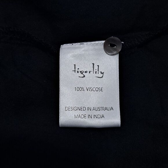 Tigerlily Embroidered Button Down Fringe Cardigan Cruise Dress Small Black - Picture 6 of 17